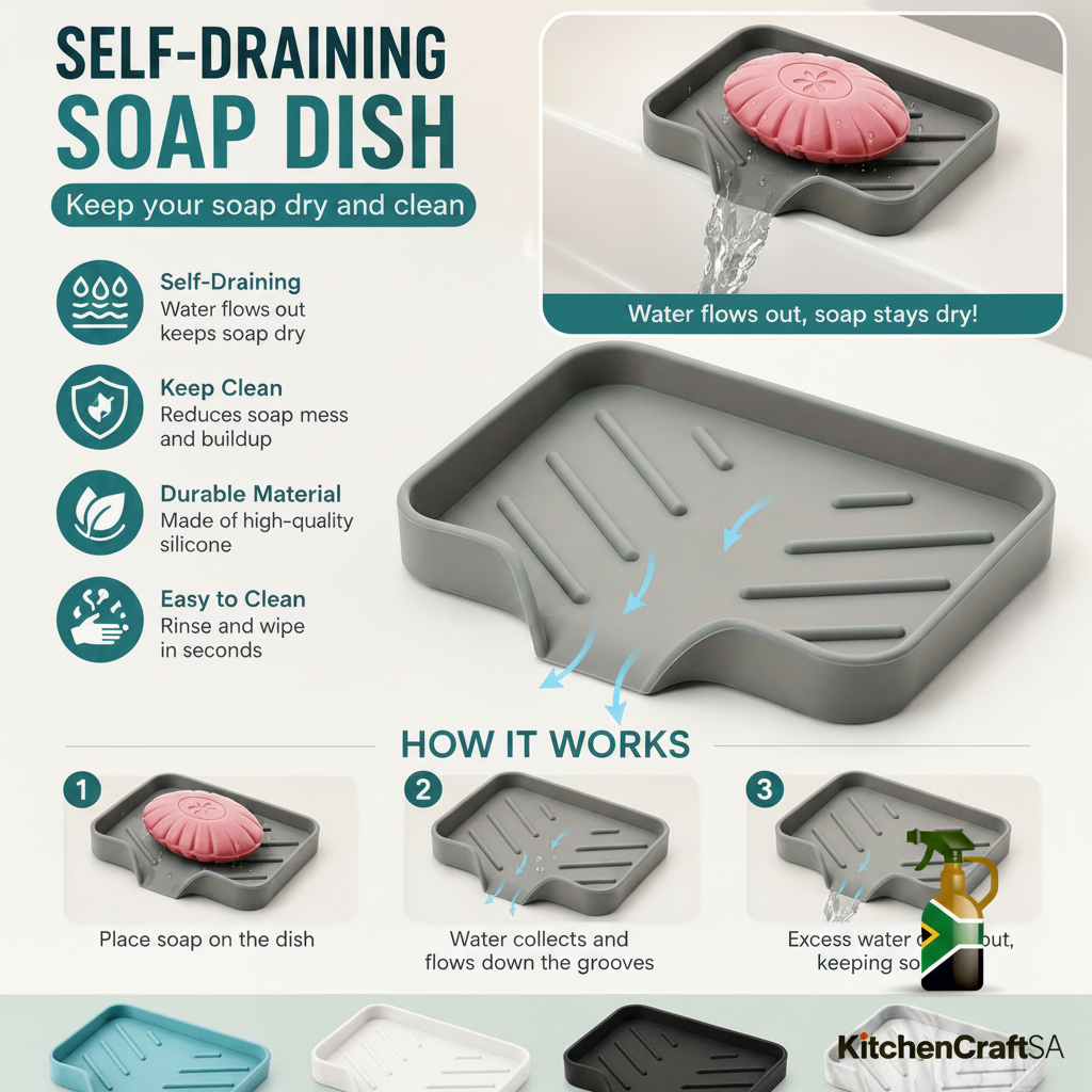 Soap Dish Infographic 2 with KitchenCraftSA Logo