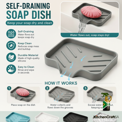 Soap Dish Infographic 2 with KitchenCraftSA Logo